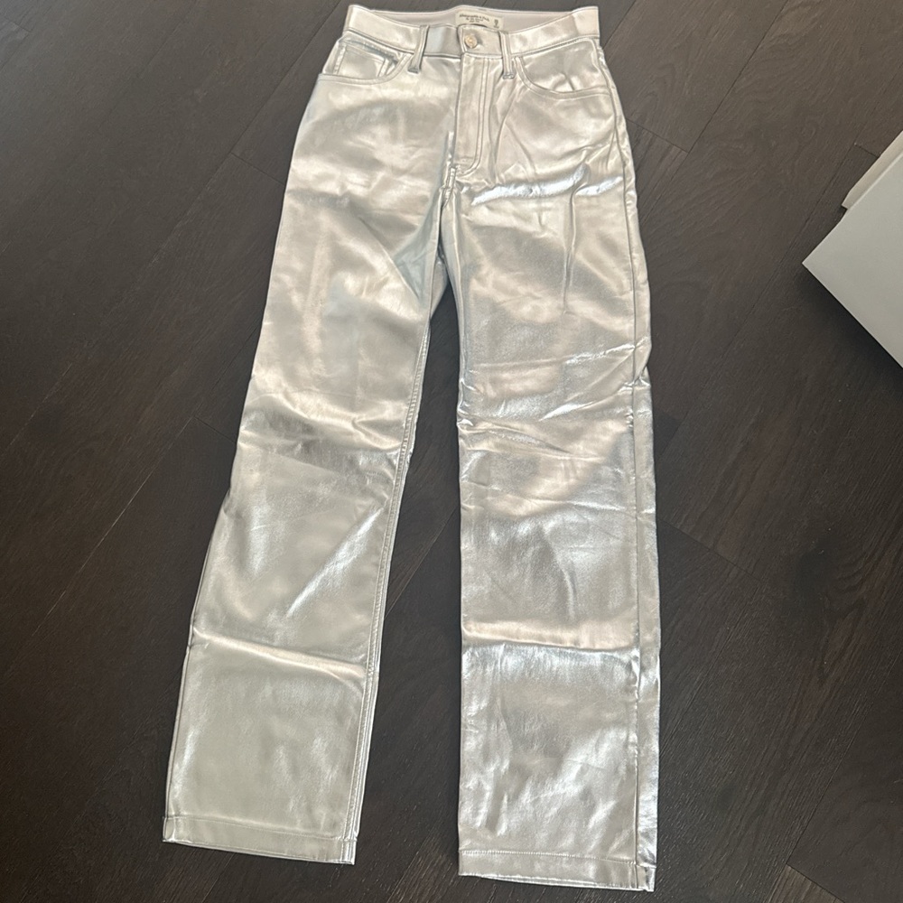 Abercrombie & Fitch Silver Straight Leg Pants